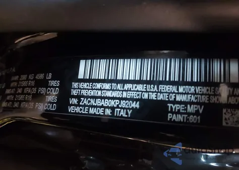 2019 Jeep Renegade Sport 4X4 from USA, damaged, VIN ZACNJBAB0KPJ92044